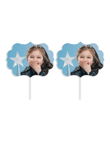 Full Colour Cupcaketoppers Eigen Foto: Frame 2 - 7,5 cm