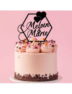 Taarttopper op Maat: Vijfhoek met Namen