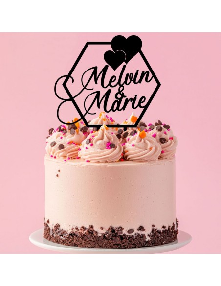 Taarttopper op Maat: Vijfhoek met Namen