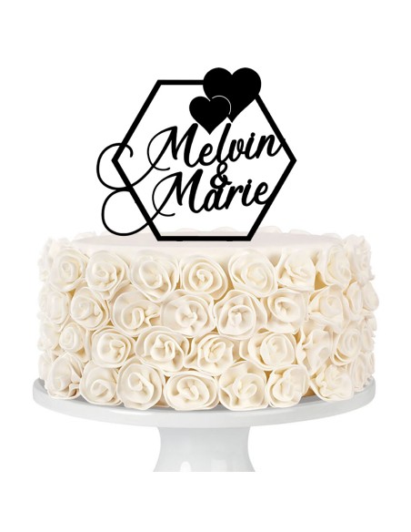 Taarttopper op Maat: Vijfhoek met Namen