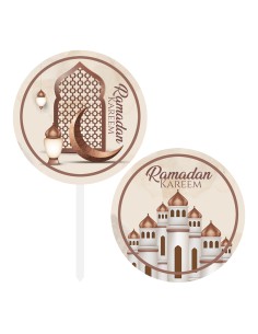 Full Colour Cupcaketoppers op Maat: Ramadan Kareem Beige