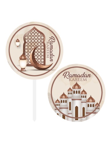 Full Colour Cupcaketoppers op Maat: Ramadan Kareem Beige