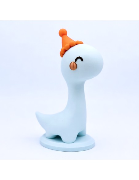 3D Taarttopper op Maat: Dino 1 - Blauw-Brons