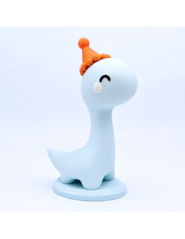 3D Taarttopper op Maat: Dino 1 - Blauw-Wit