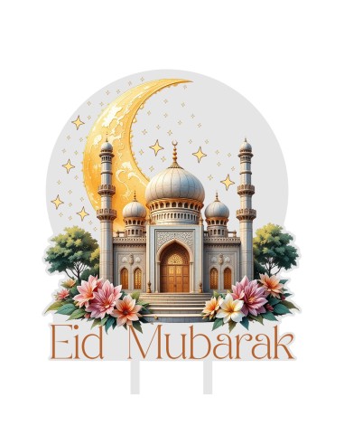 Full Colour Taarttopper op Maat: Eid Mubarak 1