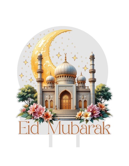Full Colour Taarttopper op Maat: Eid Mubarak 1
