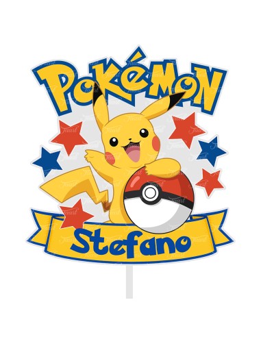 Full Colour Taarttopper op Maat: Pokémon 1