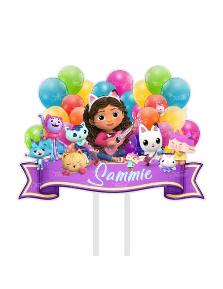 Full Colour Taarttopper op Maat: Gabby's Dollhouse 1