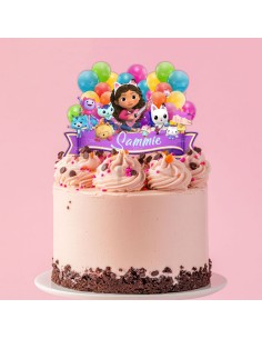 Full Colour Taarttopper op Maat: Gabby's Dollhouse 1 2