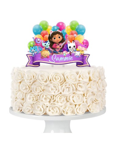 Full Colour Taarttopper op Maat: Gabby's Dollhouse 1