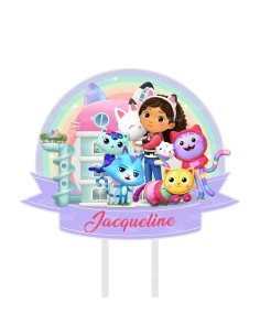 Full Colour Taarttopper op Maat: Gabby's Dollhouse 2