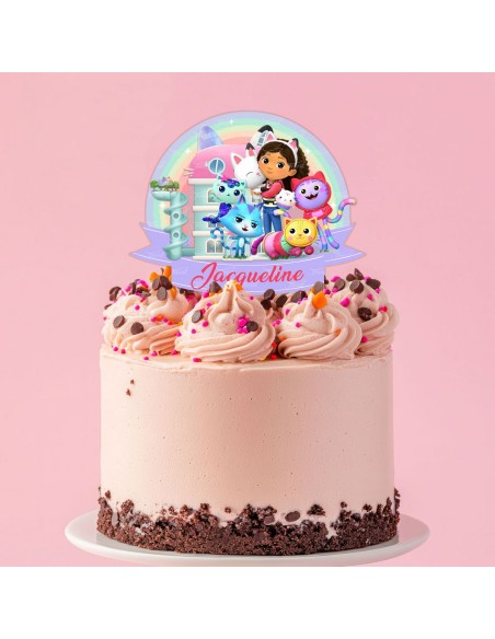 Full Colour Taarttopper op Maat: Gabby's Dollhouse 2