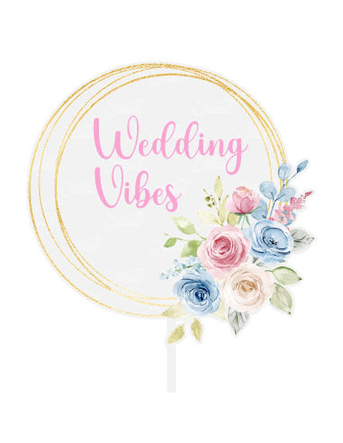 Full Colour Taarttopper op Maat: Bloem & Blad 2