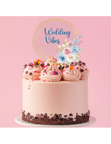 Full Colour Taarttopper op Maat: Bloem & Blad 2