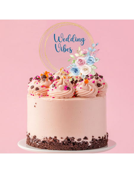 Full Colour Taarttopper op Maat: Bloem & Blad 2