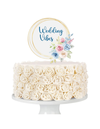 Full Colour Taarttopper op Maat: Bloem & Blad 2