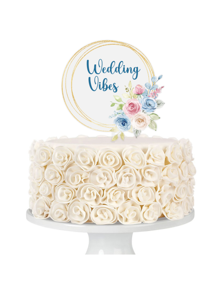 Full Colour Taarttopper op Maat: Bloem & Blad 2