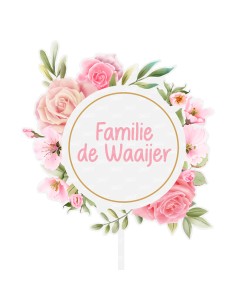 Full Colour Taarttopper op Maat: Bloem & Blad 3