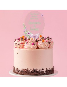 Full Colour Taarttopper op Maat: Ovaal met Strik 2