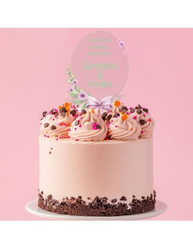 Full Colour Taarttopper op Maat: Ovaal met Strik