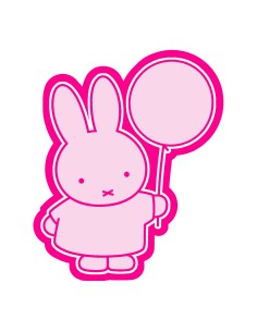 3D Uitsteker op Maat: Konijn en Ballon met Stempel