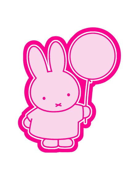 3D Uitsteker op Maat: Konijn en Ballon met Stempel