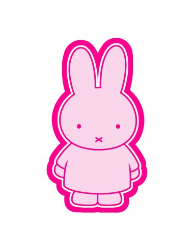 3D Uitsteker op Maat: Konijn Front met Stempel