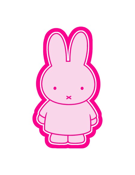 3D Uitsteker op Maat: Konijn Front met Stempel