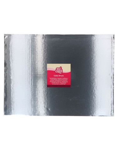 FunCakes Cake Drum Rechthoek -40x30 cm- Zilver 20mm