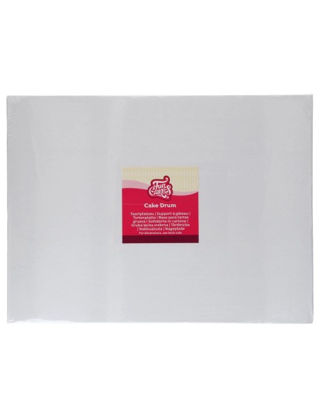FunCakes Cake Drum Rechthoek -40x30 cm- Wit 20mm