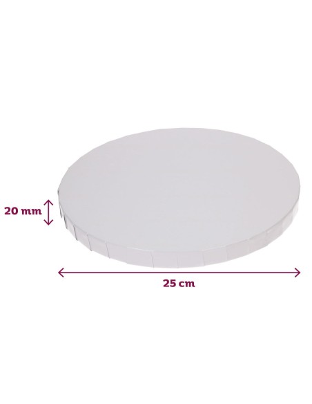 FunCakes Cake Drum Rond -25cm- Wit 20mm