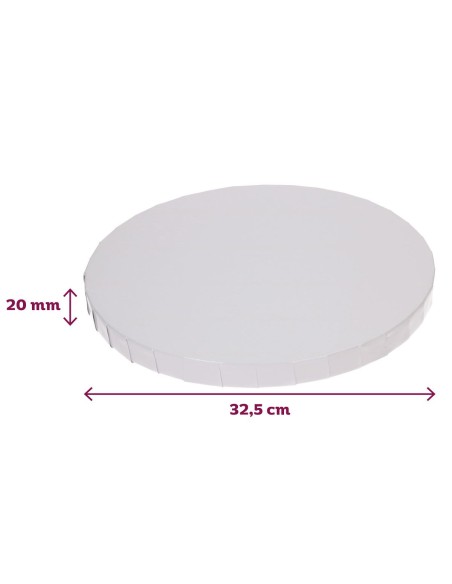 FunCakes Cake Drum Rond -32,5cm- Wit 20mm