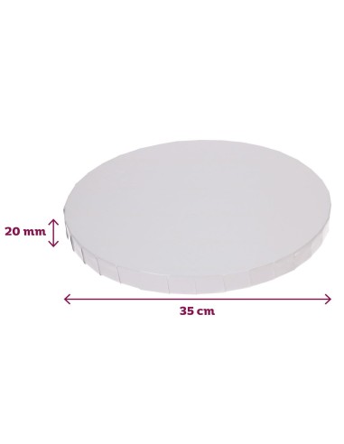 FunCakes Cake Drum Rond -35cm- Wit 20mm