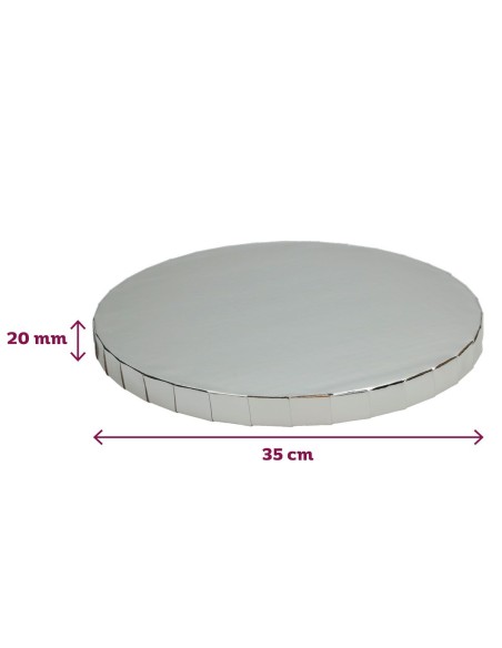 FunCakes Cake Drum Rond -35cm- Zilver 20mm