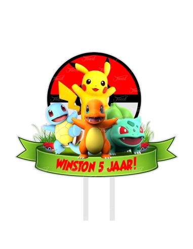 Full Colour Taarttopper op Maat: Pokémon 3