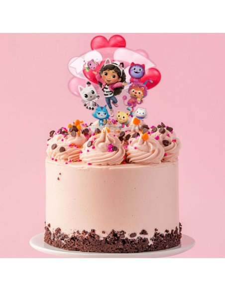 Full Colour Taarttopper op Maat: Gabby's Dollhouse 3
