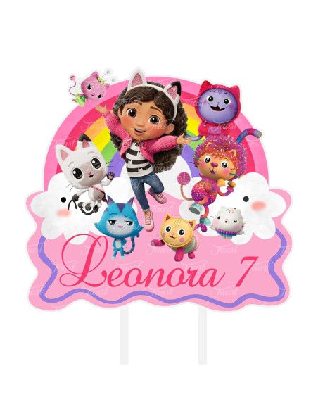 Full Colour Taarttopper op Maat: Gabby's Dollhouse 4