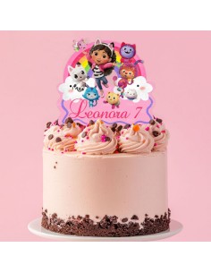 Full Colour Taarttopper op Maat: Gabby's Dollhouse 4 2