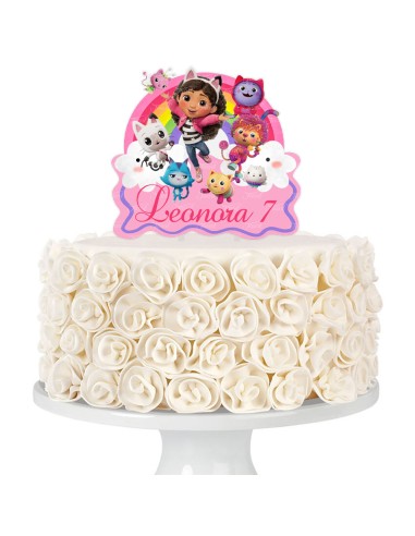 Full Colour Taarttopper op Maat: Gabby's Dollhouse 4