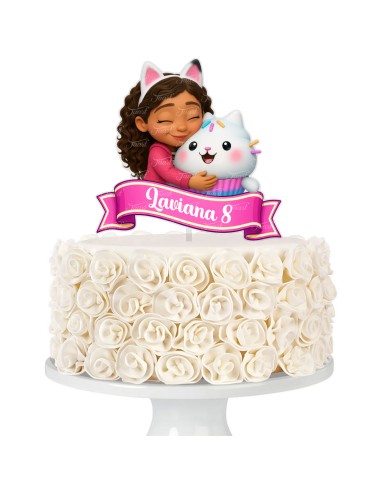 Full Colour Taarttopper op Maat: Gabby's Dollhouse 6