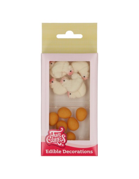 FunCakes Marsepein Decoratie Kip en Ei -12st- 