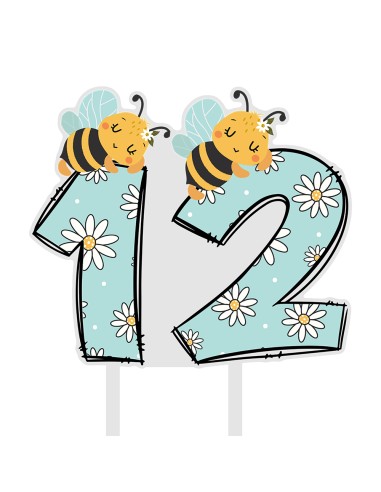 Full Colour Taarttopper op Maat: Bijtjes - Cijfers 11 t/m 99