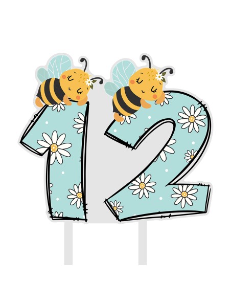 Full Colour Taarttopper op Maat: Bijtjes - Cijfers 11 t/m 99