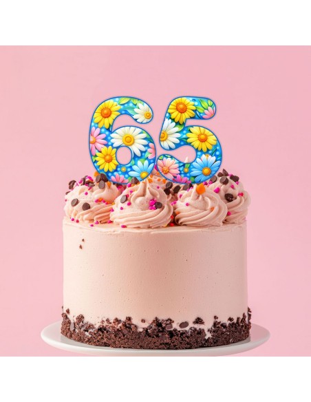 Full Colour Taarttopper op Maat: Daisy - Cijfer Dubbel