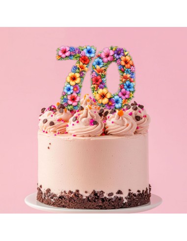 Full Colour Taarttopper op Maat: Tropisch 2 - Cijfers Dubbel