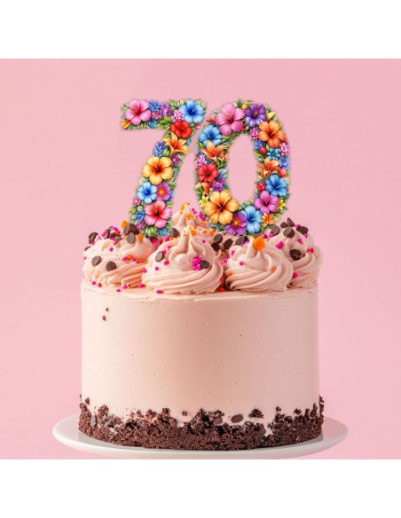 Full Colour Taarttopper op Maat: Tropisch 2 - Cijfers Dubbel