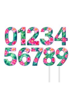 Full Colour Taarttopper op Maat: Tropisch 1 - Cijfers Dubbel 2