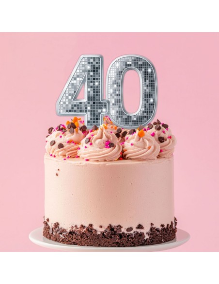 Full Colour Taarttopper op Maat: Disco - Cijfers Dubbel