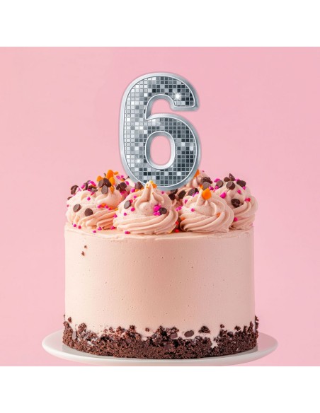 Full Colour Taarttopper op Maat: Disco - Cijfer Enkel