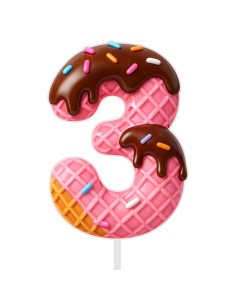 Full Colour Taarttopper op Maat: IJsje - Cijfer Enkel